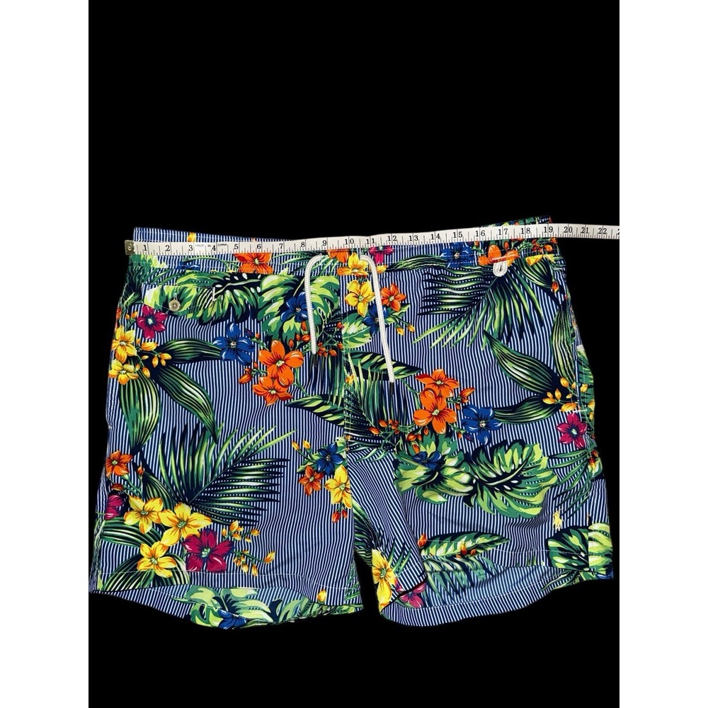Polo Ralph Lauren Mens Size‎ Large Floral Hawaiian Print Swim Trunks Traveler - Picture 7 of 10
